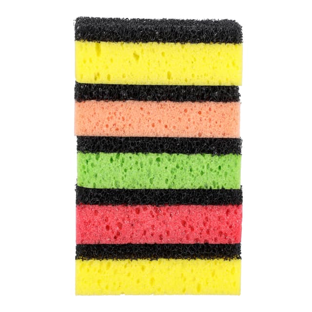 Delcasa 5 Pcs Sponge Scrubber, DC2012 | Non Scratch Cleaning Scrub Sponges | Heavy Duty Sponge | Double-Sided Sponge for Cleaning Plates, Dishes & Removing Stains in Kitchen