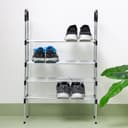 رف أحذية معدني - 4 رفوف Shoe Rack, Chrome-Finish Durable Iron - Delcasa