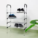 رف أحذية معدني - 4 رفوف Shoe Rack, Chrome-Finish Durable Iron - Delcasa