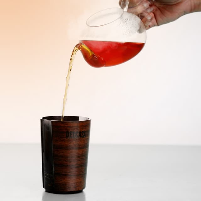 Delcasa Acrylic Water Glass, 380ml Capacity, DC2113 | 100% Food Grade Material & BPA-Free | Elegant Wooden Design | Perfect For Serving In Parties & Every Day Use | Unbreakable, Strong & Highly Durable