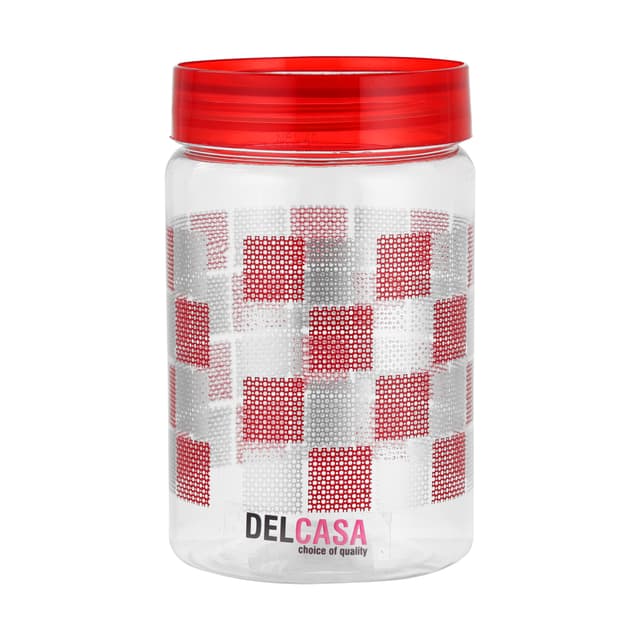 Delcasa Plastic Canister, 800ml Capacity, DC2181 | PET Plastic & Transparent | Wide Mouth | Lightweight & Durable | Easy To Clean | Food Friendly