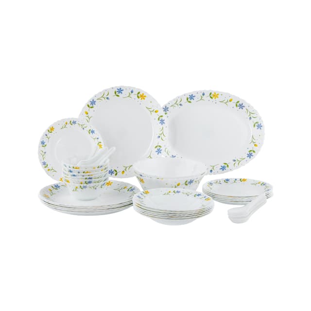 طقم سفرة طعام زجاج أوبال 33 قطعة ديلكاسا Opalware Dinner Set Delcasa