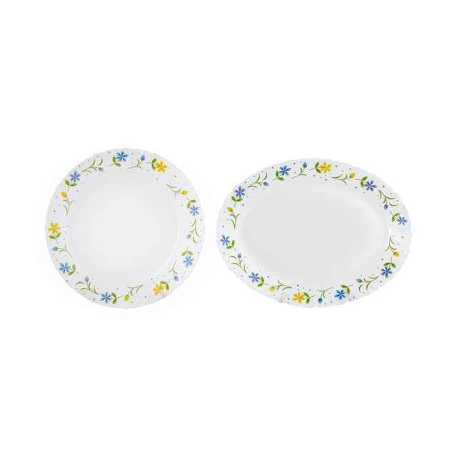 طقم سفرة طعام زجاج أوبال 33 قطعة ديلكاسا Opalware Dinner Set Delcasa