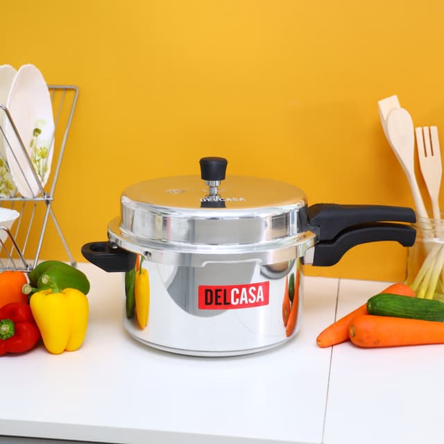 Delcasa 7.5L Aluminium Pressure Cooker - Lightweight & Durable Home Kitchen Pressure Cooker With Lid