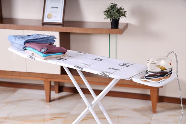 Royalford RF1510IB Mesh Ironing Board 134cmx33cmx88cm - Portable, Steam Iron Rest, Heat Resistant Cover |Lightweight Board with Adjustable Height & Rubber Feet Cover