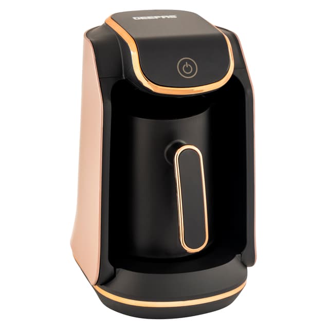 Geepas Turkish Coffee Maker, 4 Cups Capacity, GCM41517 | Plastic Materials With Stainless Steel Heat Plate | Overflow Prevention System | Sound Alarm System | Auto-Shut Off