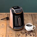 Geepas Turkish Coffee Maker, 4 Cups Capacity, GCM41517 | Plastic Materials With Stainless Steel Heat Plate | Overflow Prevention System | Sound Alarm System | Auto-Shut Off