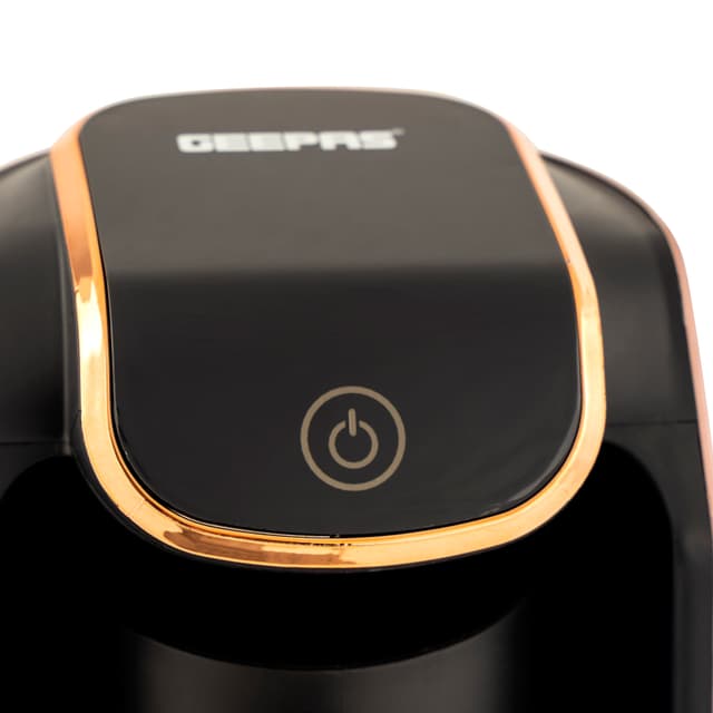 Geepas Turkish Coffee Maker, 4 Cups Capacity, GCM41517 | Plastic Materials With Stainless Steel Heat Plate | Overflow Prevention System | Sound Alarm System | Auto-Shut Off