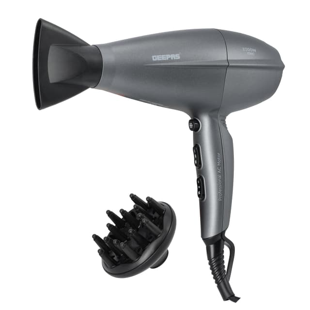 Geepas Hair Dryer Styling Concentrator, AC motor, GHD86052 - Iconic Function, Cool Shot Function,2300W, 2 Years Warranty, Portable Elegant Hair Dryer, Dryer for Frizz Free Styling, Durable and Lightweight