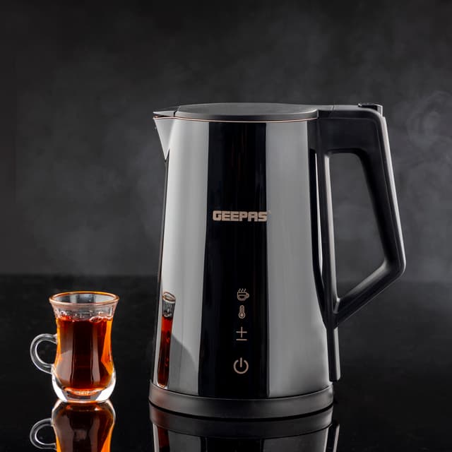 Geepas Digital Electric Kettle, 1.7L Capacity, GK38051 | 316L SUS Inner Wall | 360 Degree Rotational Base | Digital Temperature Display | Boil Dry Protection | Automatic Shut Off