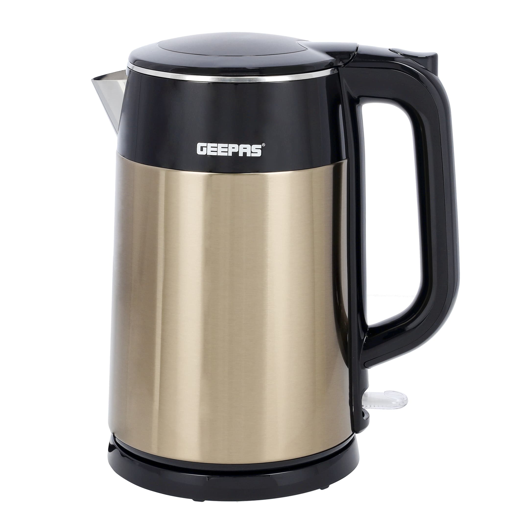 Geepas Double Layer Electric Kettle,1.7L Capacity, GK38052 - 1800W Quick Boil Water Kettle, Stainless Steel Cordless Kettle, Auto Shut-Off & Boil-Dry Protection, Tea & Coffee Maker, 2 Years Warranty