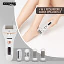 ماكينة إزالة الشعر للنساء Geepas 4-In-1 Ladies Epilator Set