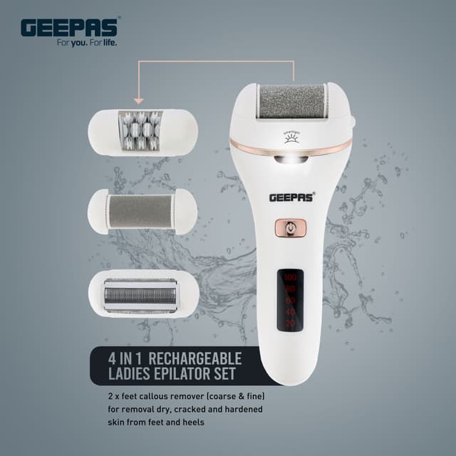ماكينة إزالة الشعر للنساء Geepas 4-In-1 Ladies Epilator Set