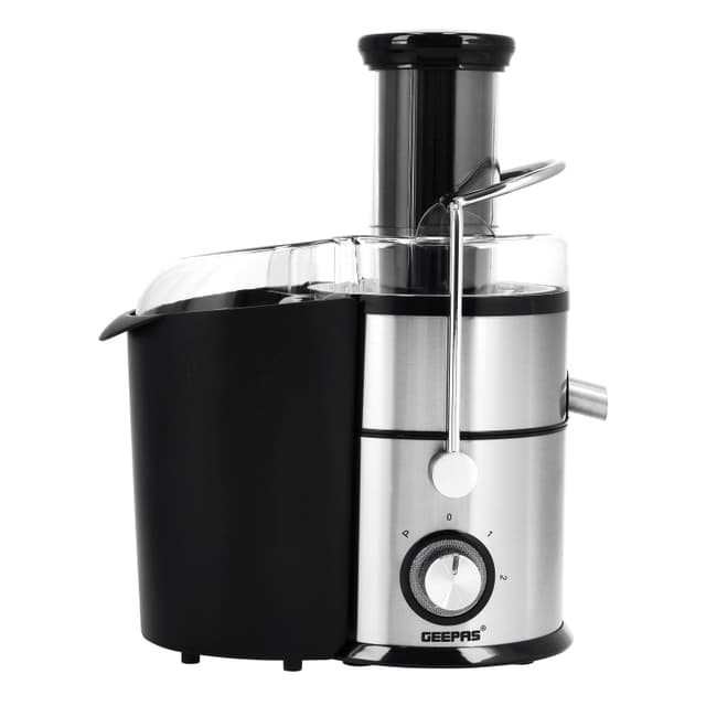 Geepas 4-in-1 Juicer Blender, 75mm Wide Feeding Chute, GSB44049 | 2.2L Pomace Container | 2 Speed with Pulse Function | 1L Glass Blender & Juice Jug | Safety Interlock | 800W Motor