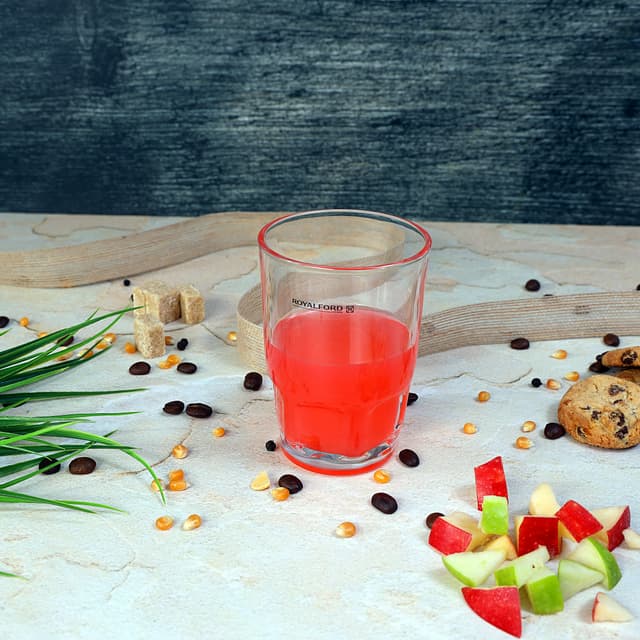 Royalford 250ml 6Pcs Glass - Portable Light Weight Water Cup Drinking Glass | Transparent Body with Dishwasher Safe | Ideal for Party Picnic BBQ Camping Garden