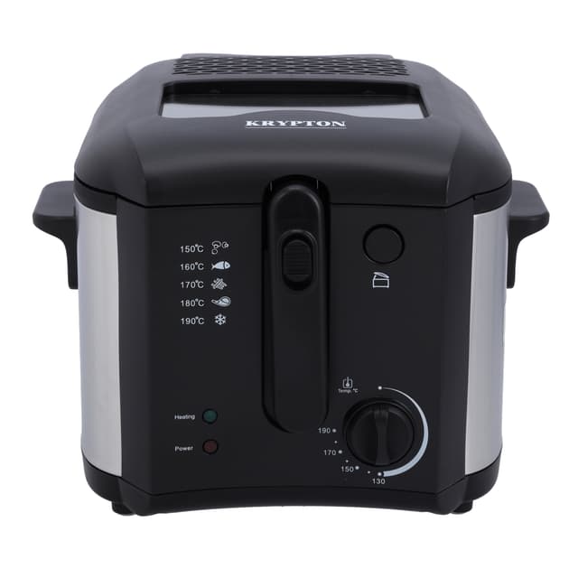 Krypton Deep Fryer, 1600W Power, KNDF6347 - 130-190 Degree Celsius Adjustable Time & Temperature ,2 L Detachable Inner Pot, Dishwasher Safe Lid