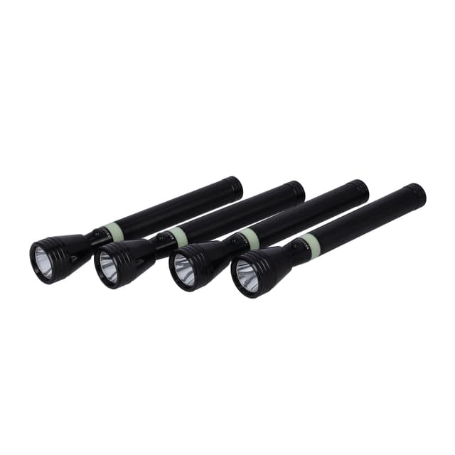 Krypton 4Pc Rechargeable LED Flashlight Set –CREE LED TorchKNFL5404 – Water Resistant, Aluminium Body - 3000M Distance Range, Powerful Torch for Camping Hiking Indoor Outdoor Activities