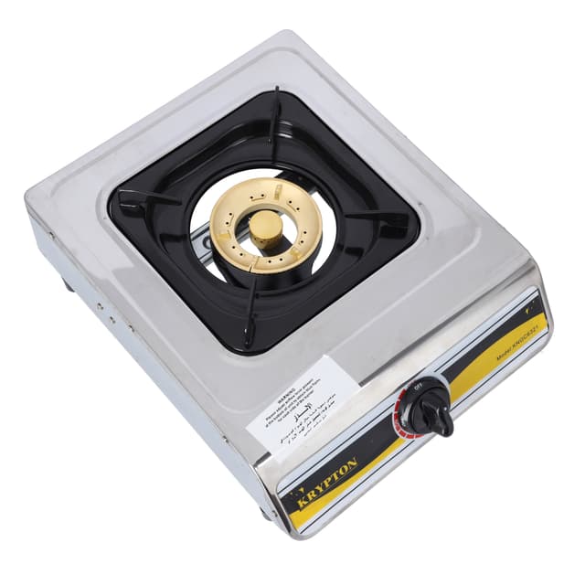 Krypton Stainless Steel Gas Cooker, Large Twin Tube Burner - KNGC6321, Automatic Ignition System, Single Burner for BBQ Picnic Hiking Outdoor Cooking