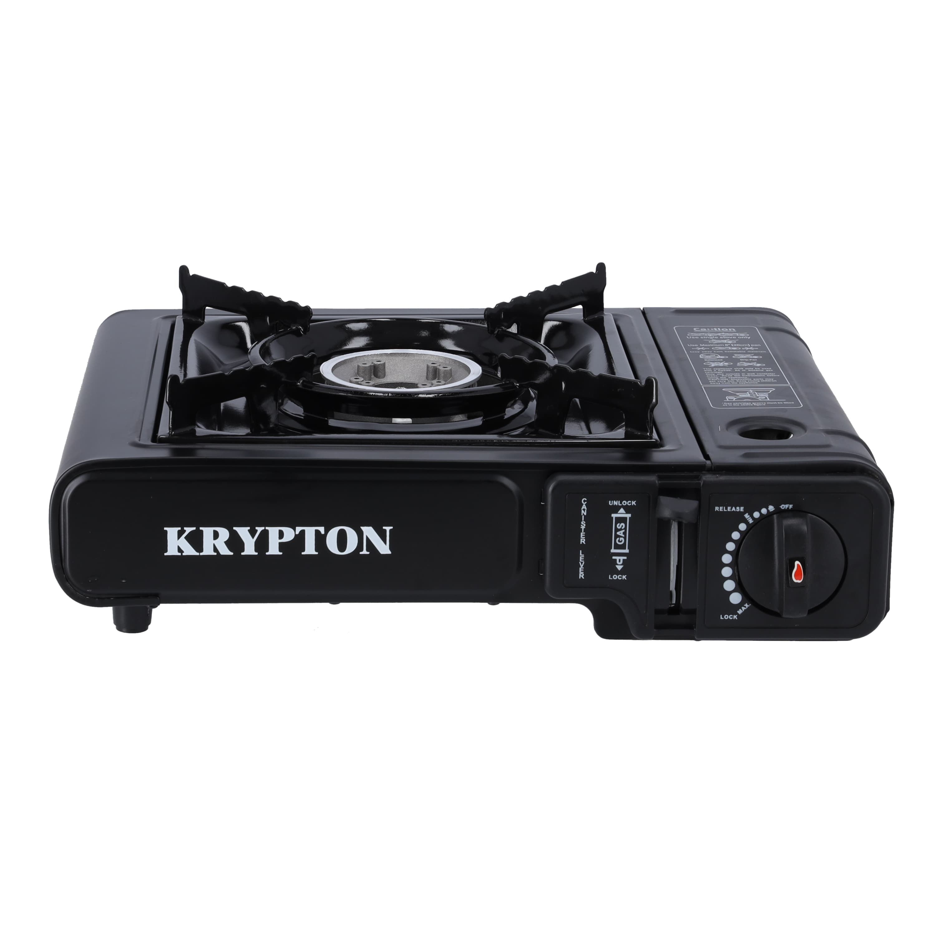 Krypton Portable Gas Stove, Double Sealed Valve, KNGC6338 - Electronic Ignition, Over Pressure Protection, Compact and Lightweight Convenient for Outdoor Camping Cooking