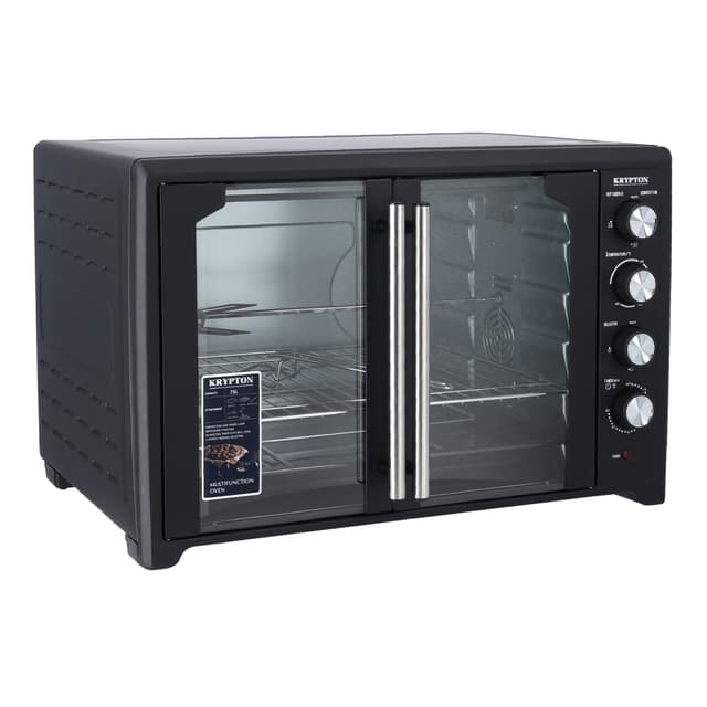 Krypton Electric Oven with Rotisserie, Convection & Lamp, KNO6355 | 60 Minutes Timer | Inside Lamp | Stainless Steel Heating Elements | Heat Resistant Tempered Window | 75L