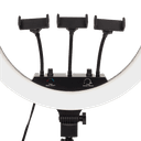 رينغ لايت بإضائة RGB مع ستاند ترايبود و ثلاث حمالات للهاتف قياس 18 إنش 18inches RGB Ring Light Selfie Ring Light Metal Tripod Stand Included - LuMee