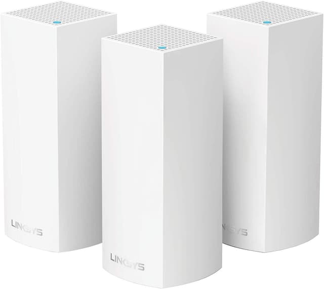 جهاز بث لاسلكي عدد 3 ميش واي فاي أبيض لينيكس فيلوب Linksys Velop White 3Pack Mesh WiFi Tri-Band Home