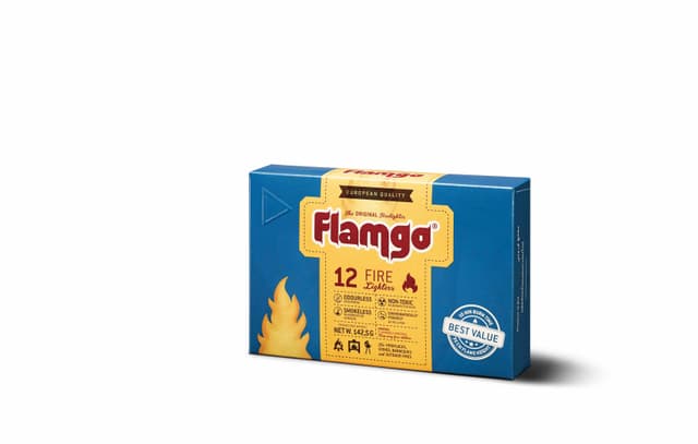 فحم طبيعي بوزن 4 كجم ومكعبات مشعل الفحم فلامكو بعدد 12 قطعة Premium BBQ Charcoal With Fire Lighter Cubes