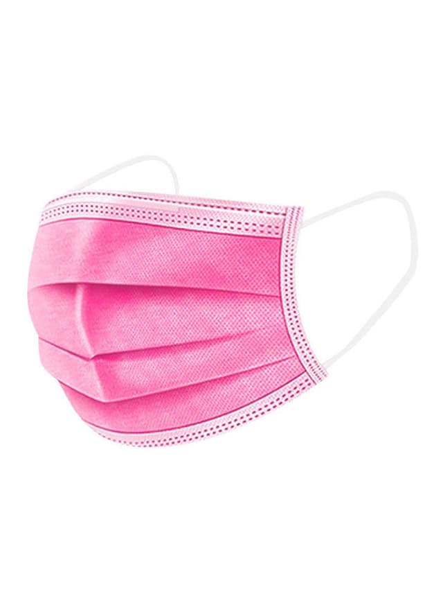 كمامات طبية بخمس طبقات مفلترة Disposable Pink Face Mask 50Pieces
