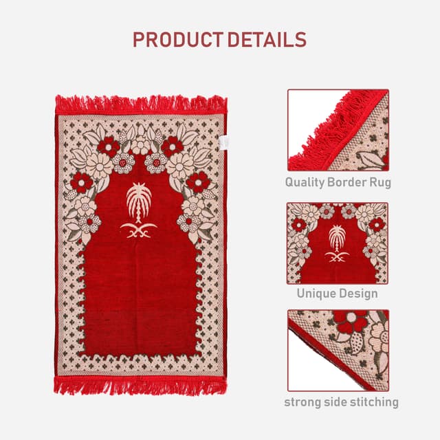 سجادة صلاة أحمر DODHIA POLYSTER PRAY MAT -  NOOR-1