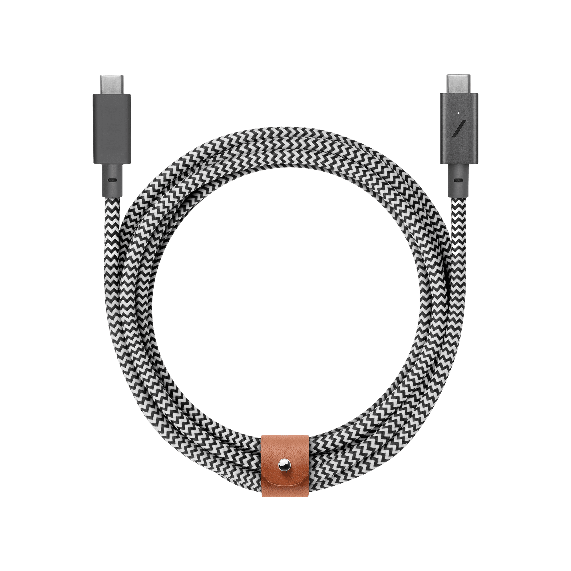 Native Union BELT PRO USB-C to USB-C Cable 8Ft - Braided 100Watts PD Cable, w/ LED Indicator & Strap, for Apple MacBooks Air/Pro, iPad Pro, Samsung Galaxy S & Note series and more - Zebra