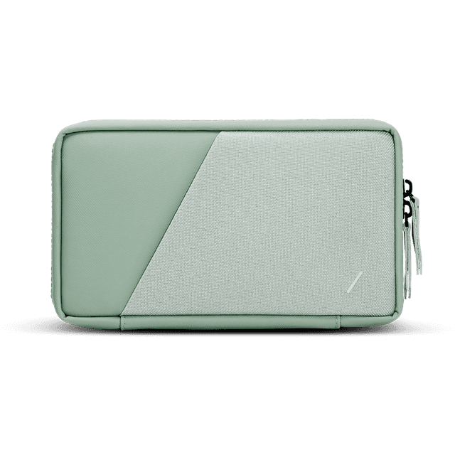 Native Union STOW TRAVEL V2 Organizer - Water Resistant Travel Pouch w/ Quick Access Front Pocket, Crafted with Durable Canvas – Stores Cables, Chargers, AirPods & More - Sage