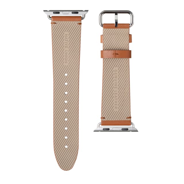 سوار ساعة آبل جلد قياس 42/44 ملم لون بني Classic Strap for Apple Watch 42/44mm Italian Leather - Native Union