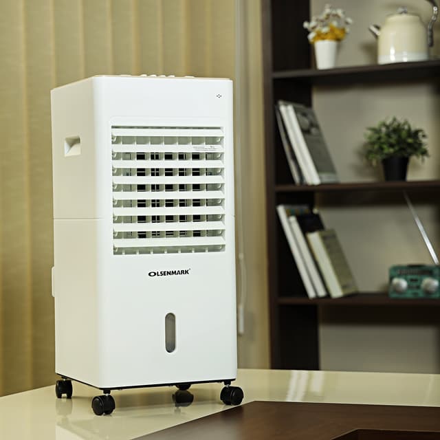 Olsenmark Air Cooler - 3 Speed Settings - Cooler, Air Purifier and Humidifier | Ice Packs | Dust Gauze | Water Filter -