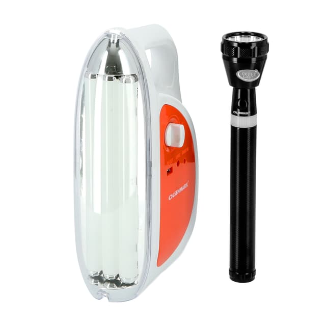 Olsenmark Emergency Lantern & Flashlight, 2 In 1 - 60 Pcs Smo Led With Three Tube Light - Usb Mobile