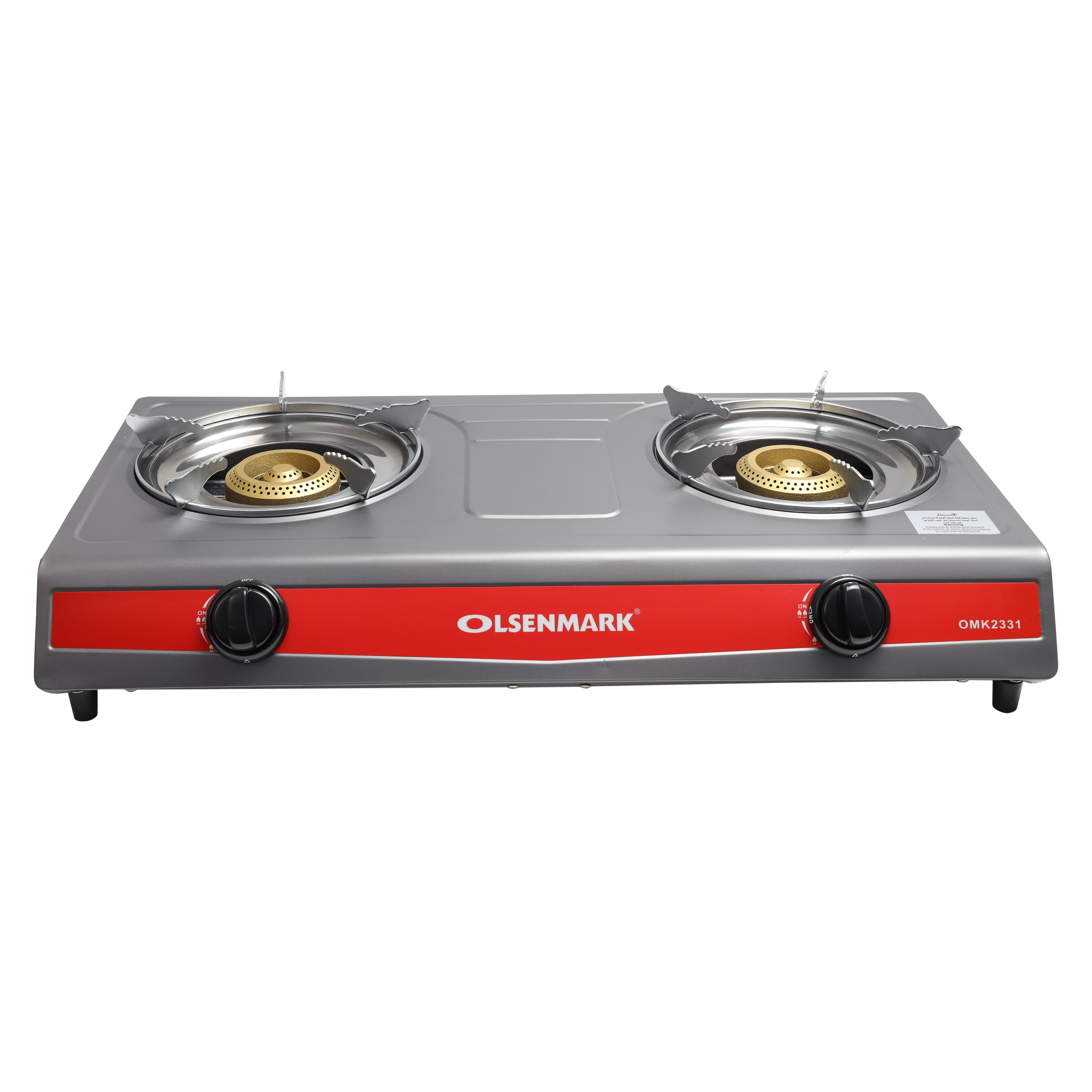 Olsenmark Stainless Steel Double Burner Gas Stove - Auto Ignition - Abs Knobs - Save Gas