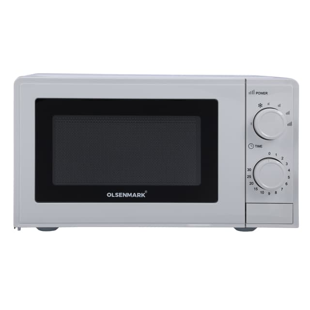 Olsenmark Manual Microwave Oven, 20L - Multiple Power Level - End Cooking Signal - Glass Turntable