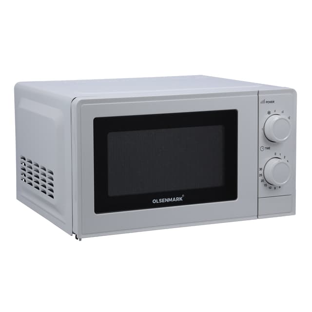 Olsenmark Manual Microwave Oven, 20L - Multiple Power Level - End Cooking Signal - Glass Turntable