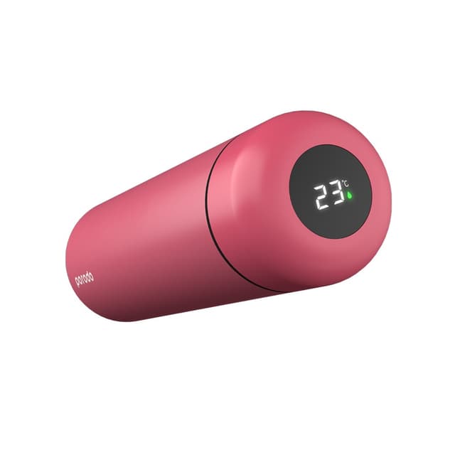 Porodo Smart Water Bottle with Temperature Indicator 500ml ( Round Shape ) - Red