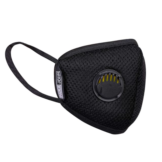 PARA JOHN Black Mask with Certified 6 Layer Filter - Reusable Cotton Face Mask - Unisex Design (Pack of 1)