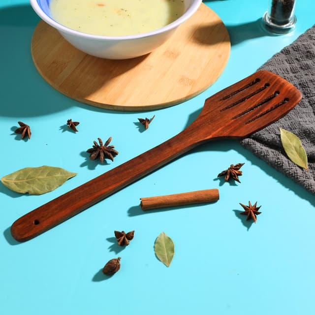 Royalford 33CM Wooden Slotted Turner1X144