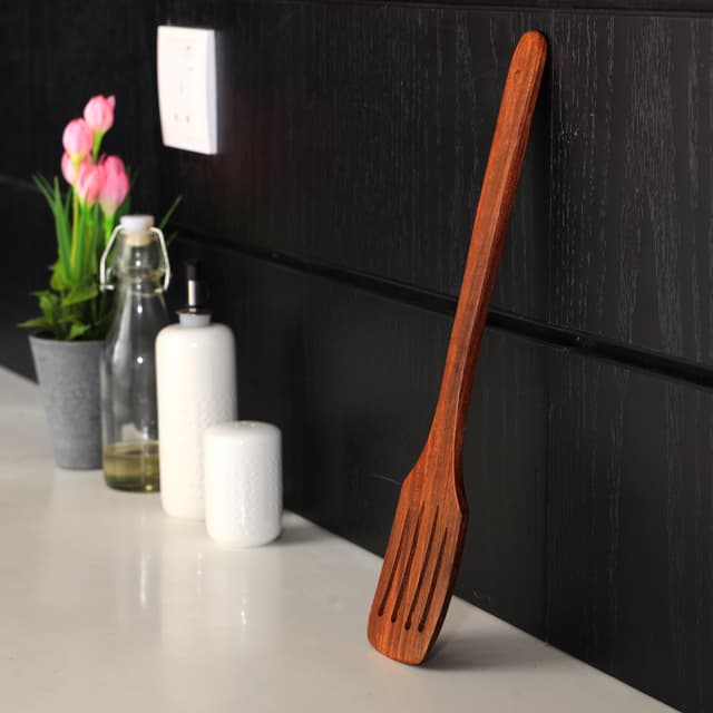 Royalford 33CM Wooden Slotted Turner1X144