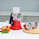 مبشرة يدوية 3 في 1 معدنية رويال فورد  Royalford Rotary Grater, Stainless Steel Blades, RF10312 - Vegetable Slicer with 3 Interchangeable Blades, Grater for Kitchen, Ideal for Cheese, Cucumber, Carrot, Nuts, Etc