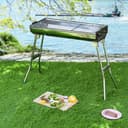 Royalford Barbecue Stand with Grill, Larger Grilling Area, RF10362 - Durable Stainless-Steel Construction, Foldable & Portable Design for Easy Transport & Storage, Used for Camping, Outdoor Pool Party Etc