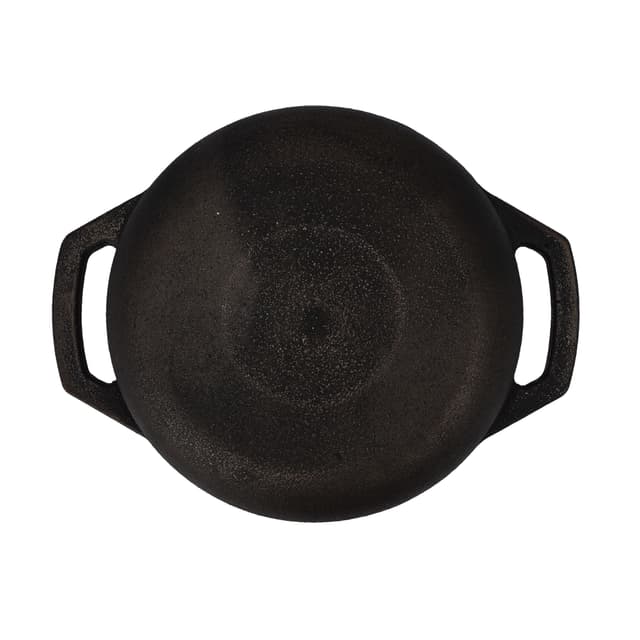 مقلاة - اسود Royalford  - Cast Iron Flat Base Kadai with Loop Handles