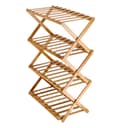Royalford 4-Layer Bamboo Shoe Rack, RF10412 | 100% Natural Bamboo | Eco-Friendly | Collapsible Design | Easy To Store & Carry | Multifunctional Shoe Shelf | Free Standing Shoe Organizer