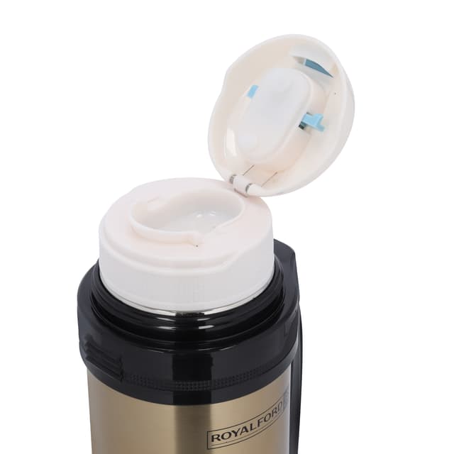 Royalford Travel Vacuum Bottle, 1.8L Capacity, RF10495 | Stainless Steel Vacuum Bottle | Double Wall Insulation | Keeps Drink Hot Or Cold For Hours | Stainless Steel Thermos For Cold & Hot Beverages