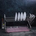 سلة تجفيف صحون ( 2 رف ) - فضي Royalford -  Metal Dish Rack with Cutlery Holder