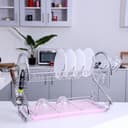سلة تجفيف صحون ( 2 رف ) - فضي Royalford -  Metal Dish Rack with Cutlery Holder