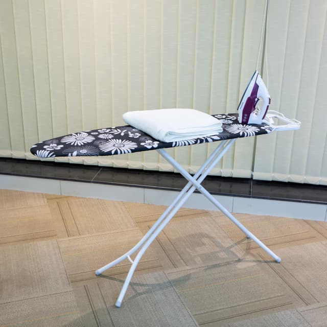 Royalford RF1510IB Mesh Ironing Board 134cmx33cmx88cm - Portable, Steam Iron Rest, Heat Resistant Cover |Lightweight Board with Adjustable Height & Rubber Feet Cover