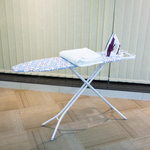 Royalford RF1510IB Mesh Ironing Board 134cmx33cmx88cm - Portable, Steam Iron Rest, Heat Resistant Cover |Lightweight Board with Adjustable Height & Rubber Feet Cover